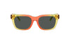Sunglasses with a colorful frame on a white background